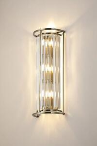 Crown 57 cm Tall Wall Light In Antique Brass Finish With Clear Crystal Glass