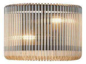 Verne 32 x 18 cm Medium Wall Light In Black Finish With Smoked Brown Glass