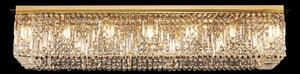 Baden 125 x 42 cm Rectangular Flush Chandelier In Gold Finish With Crystal Glass