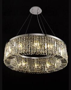 Baden 80 cm Round Pendant Chandelier In Polished Chrome Finish With Crystal Glass