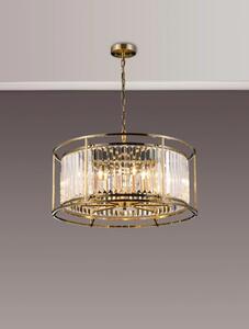 Crown 65 cm Convertible Pendant Or Semi Flush Light In Antique Brass Finish with Crystal Glass