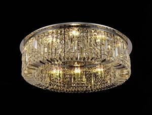 Baden 85 cm Round Flush Chandelier In Polished Chrome Finish With Crystal Glass