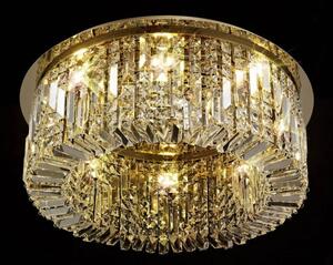 Baden 65 cm Round Flush Chandelier In Gold Finish With Crystal Glass