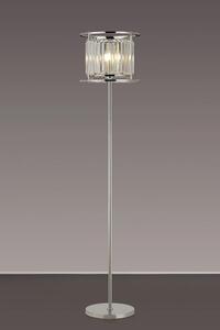 Crown Floor Lamp In Polished Nickel Finish With Clear Crystal Glass