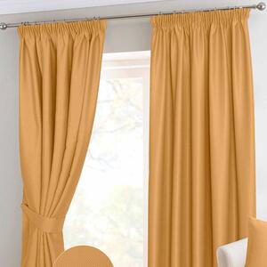 Mustard Yellow Herringbone Chevron Blackout Curtains Pencil Pleat, 46x72"