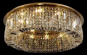 Baden 85 cm Round Flush Chandelier In Gold Finish With Crystal Glass