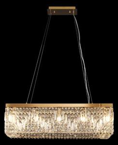 Baden 80 x 37 cm Rectangular Pendant Chandelier In Gold Finish With Crystal Glass