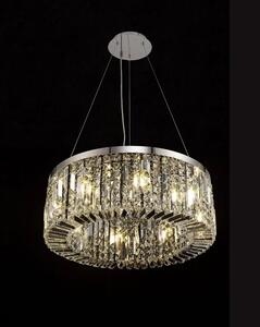 Baden 60 cm Round Pendant Chandelier In Polished Chrome Finish With Crystal Glass