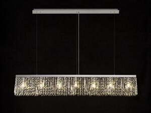 Baden 138 x 9cm Linear Pendant Chandelier In Polished Chrome Finish With Crystal Glass