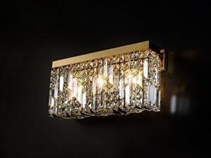 Baden 50 x 24 cm Rectangular Large Wall Lamp In Gold Finish With Crystal Glass