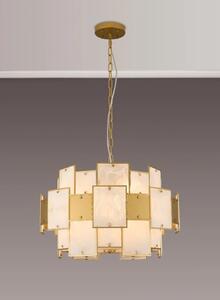Swiss 59 cm Round Pendant Or Semi Flush With Metal And White Alabaster Glass Panels