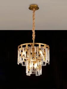 Italica 41 cm 2 Tier Round Pendant In Matt Gold Finish With Clear Glass
