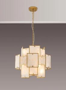 Swiss 45 cm Round Pendant Or Semi Flush With White Alabaster Panels