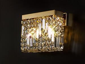 Baden 29 x 13 cm Rectangular Small Wall Light In Gold Finish With Crystal Glass