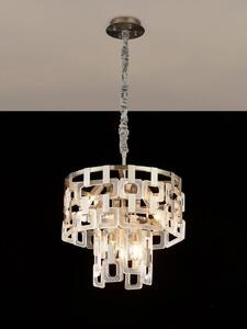 Italica 41 cm 2 Tier Round Pendant In Satin Nickel Finish With Clear Glass