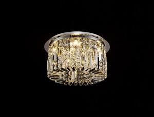 Baden 45 cm Round Flush Chandelier In Polished Chrome Finish With Crystal Glass