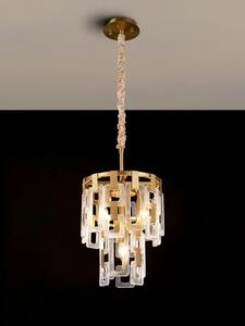 Italica 30 cm 2 Tier Round Pendant In Matt Gold Finish With Clear Glass