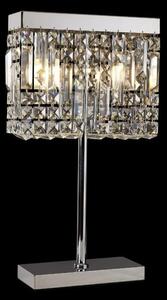 Baden 30 x 10 cm Rectangular Table Lamp In Polished Chrome Finish With Crystal Glass