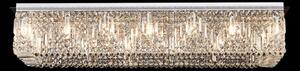 Baden 125 x 42 cm Rectangular Flush Chandelier In Polished Chrome Finish With Crystal Glass