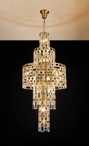 Italica 85 cm Round Tall Pendant In Matt Gold Finish With Clear Glass