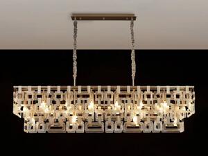 Italica 150 x 33 cm Rectangular Pendant In Satin Nickel Finish With Clear Glass