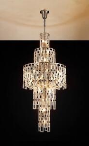 Italica 85 cm Round Tall Pendant In Satin Nickel Finish With Clear Glass