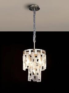 Italica 30 cm 2 Tier Round Pendant In Satin Nickel Finish With Clear Glass