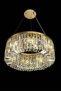 Baden 60 cm Round Pendant Chandelier In Gold Finish With Crystal Glass