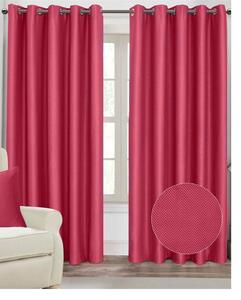 Hot Pink Herringbone Chevron Eyelet Style Blackout Curtains, 46x72"