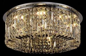 Baden 65 cm Round Flush Chandelier In Polished Chrome Finish With Crystal Glass