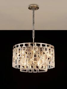 Italica 63 cm 2 Tier Round Pendant In Satin Nickel Finish With Clear Glass