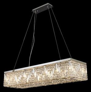 Baden 120 x 37 cm Rectangular Pendant Chandelier In Polished Chrome Finish With Crystal Glass