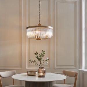 Endon 119110 Clermont 5 Light Ceiling Pendant Light In Warm Brass Finish With Glass Rods