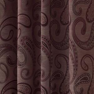 Purple Jacquard Curtain Traditional Paisley Design Fully Lined - 90" X 72" Drop