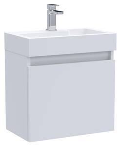 Merit Slimline 1 Door Wall Mounted Vanity Unit with Basin Gloss White