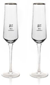 Amore Set of 2 25th Anniversary Flute Glasses