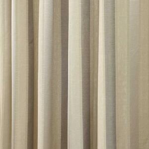 Cream Jacquard Curtain Modern Striped Design Fully Lined - 46" X 54" Drop