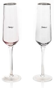 Amore Set of 2 Always & Forever Flute Glasses Clear