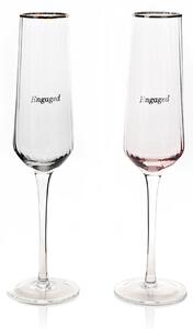 Amore Set of 2 Engaged Flute Glasses Clear