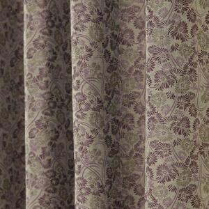 Purple Jacquard Curtain Vintage Floral Design Fully Lined - 90" X 54" Drop