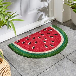 Watermelon Half Moon Coir Outdoor Doormat MultiColoured