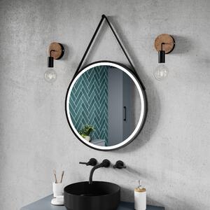 Round Touch LED Wall Mirror Black