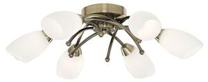 Searchlight 8186-6AB Opera 6 Light Flush Light In Antique Brass
