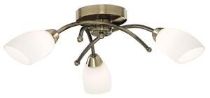 Searchlight 8183-3AB Opera 3 Light Flush Ceiling Light Antique Brass