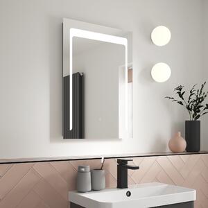 Rectangle Arched Touch LED Wall Mirror Silver