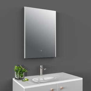 Rectangle Touch LED Edge Wall Mirror Silver