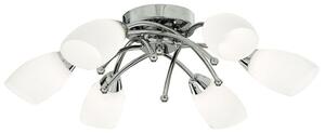 Searchlight 8186-6CC OPERA Opal 6 Light Flush Ceiling Pendant Chrome