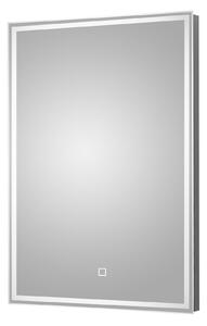 Rectangle Touch LED Full Border Wall Mirror Silver