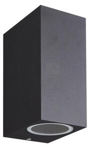 Mantra M7037 Kandanchu 2 Light Square Outdoor Wall Light In Sand Black - H: 150mm