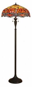 Interiors 1900 64070 Dragonfly Flame Tiffany 2 Light Floor Lamp In Bronze With Shade